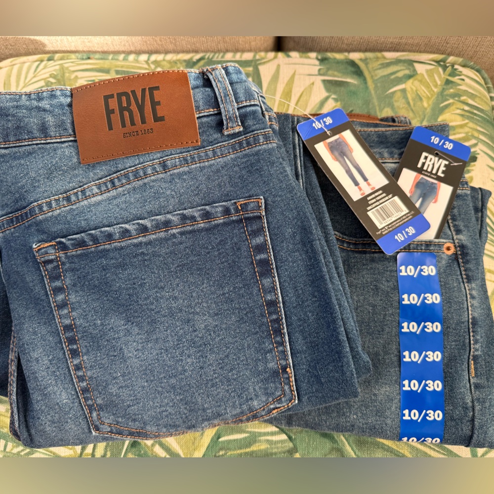 Frye High-Rise Denim Jeans in Blue Uncuffed Inseam 29” Size 10 (2 jeans in set)